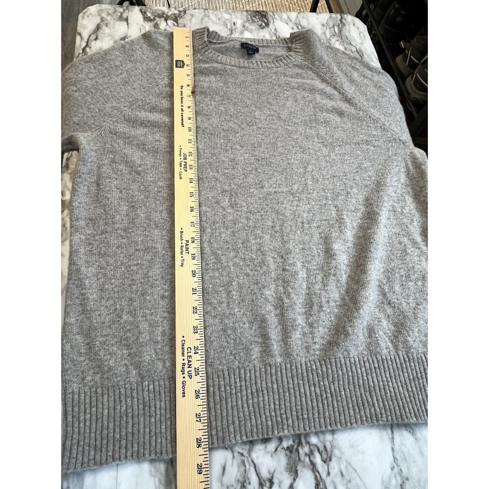 J Crew Men's Lambswool Sweater Sz Lg Gray Crewneck Pullover Cozy - Picture 9 of 10